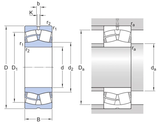 hkbearingservice-22264 CC/W33 Spherical Roller Bearing Drawing hkbearingservice-22264 CC/W33 Spherical Roller Bearing Drawing